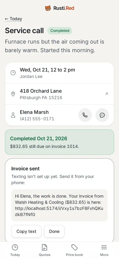 Finish builds the invoice