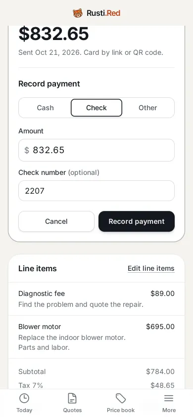 Or a check