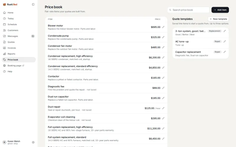 Price book